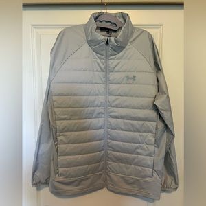 UNDER ARMOUR RUN INSULATE MENS HYBRID JACKET, XL, Gray